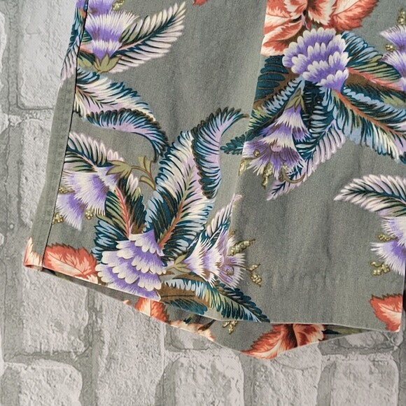 Vintage Reyn Spooner Shorts Pleated Front Hawaiian Floral Cotton Mens 34 Golf - Picture 4 of 7
